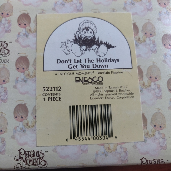 1989 Precious moments figurine-"Don't Let The Holidays Get You Down" - Picture 6 of 8